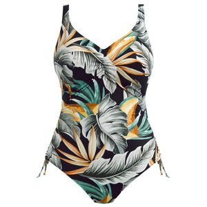 Bamboo Grove Underwire V-Neck Swimsuit with Adjustable leg