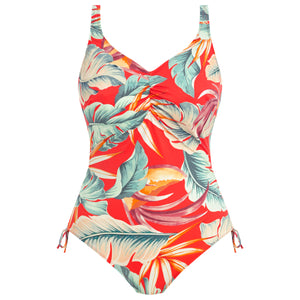 Bamboo Grove Underwire V-Neck Swimsuit with Adjustable Leg