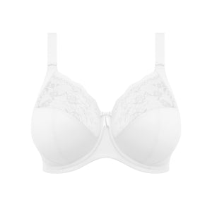 Morgan Underwire Banded Bra with Stretch Lace - White