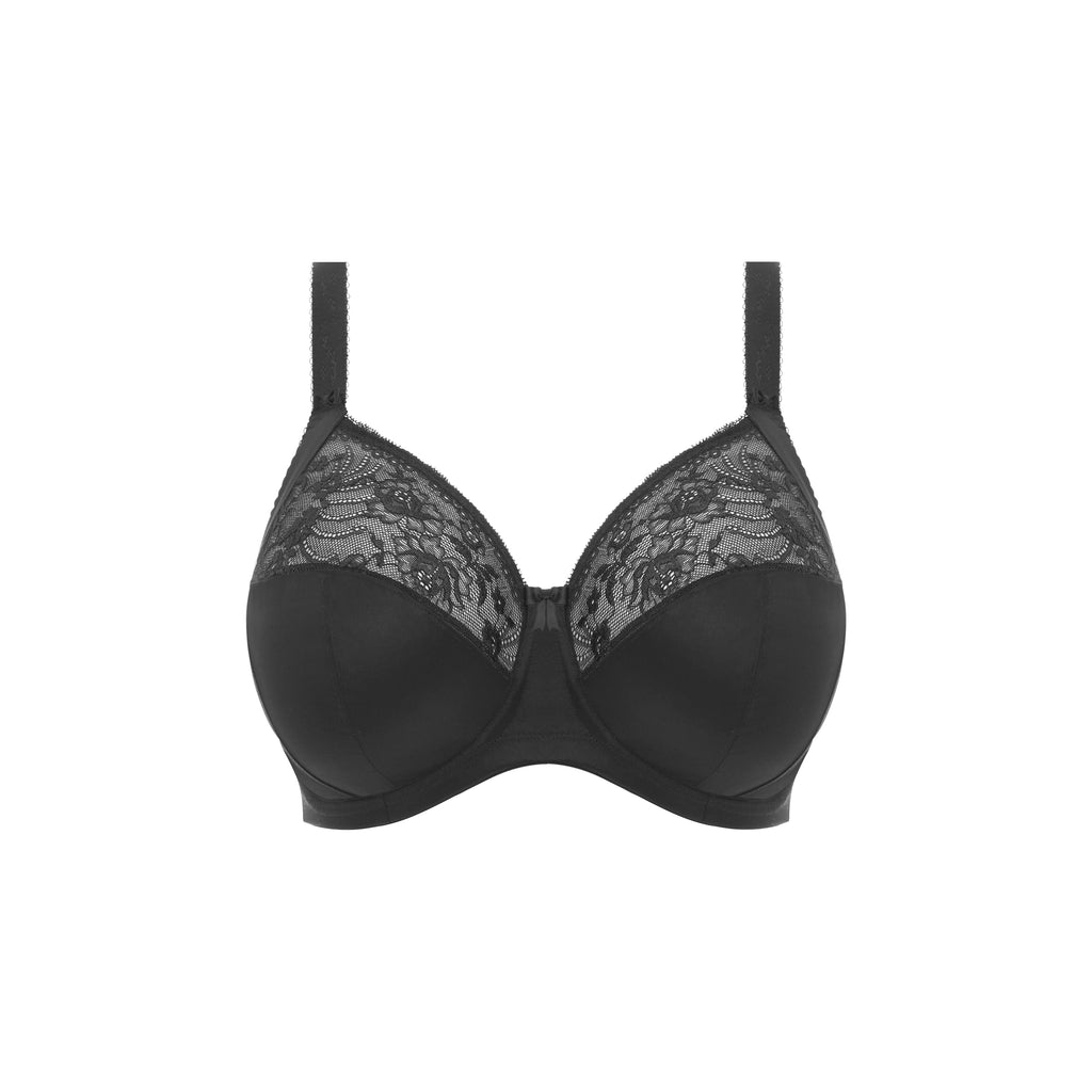 Morgan Underwire Banded Bra with Stretch Lace - Black