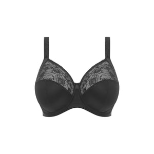 Morgan Underwire Banded Bra with Stretch Lace - Black