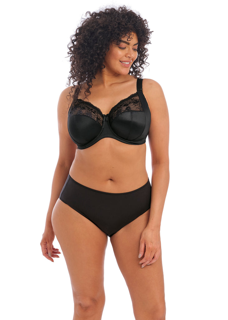 Morgan Underwire Banded Bra with Stretch Lace - Black