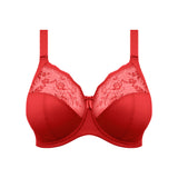 Morgan Underwire Banded Bra with Stretch Lace - Haute Red
