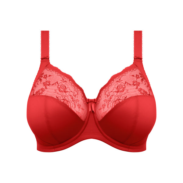 Morgan Underwire Banded Bra with Stretch Lace in Haute Red
