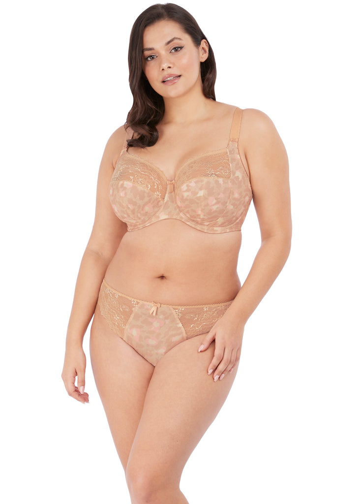 Morgan Underwire Banded Bra with Stretch Lace - Toasted Almond