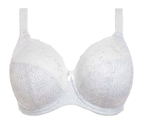 Morgan Underwire Banded Bra with Stretch Lace - Printed White