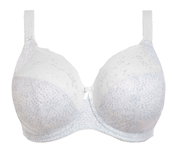 Morgan Underwire Banded Bra with Stretch Lace in Printed White