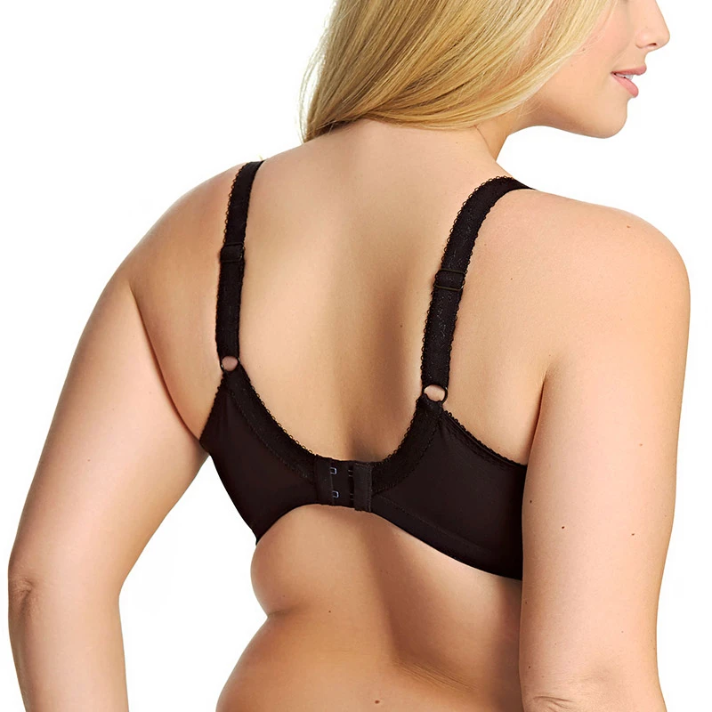 Morgan Underwire Banded Bra with Stretch Lace - Ebony