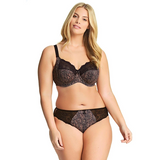 Morgan Underwire Banded Bra with Stretch Lace - Ebony