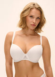 Fascinate Moulded Plunge Bra in White