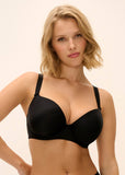 Deco Moulded Plunge Bra in Black