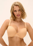 Deco Moulded Plunge Bra in Nude