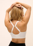 Dynamic Soft Cup Crop Top Sports Bra in White