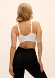 Dynamic Soft Cup Crop Top Sports Bra in White