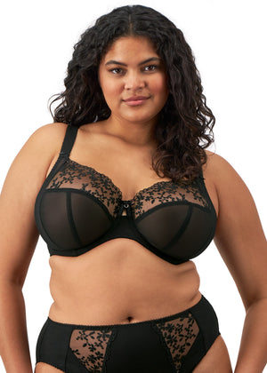 Zarla Stretch Banded Bra in Black