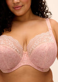 Lucie Stretch Plunge Bra in Pale Blush