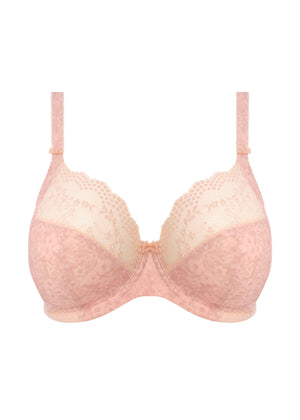 Lucie Stretch Plunge Bra in Pale Blush