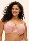 Lucie Stretch Plunge Bra in Pale Blush