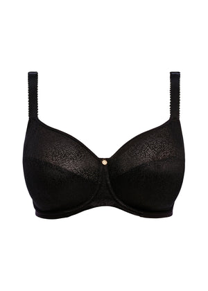 Demure Moulded Non Padded Bra in Black