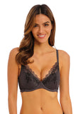 Lace Perfection Plunge Bra in Charcoal