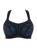 Panache Underwire Sports Bra in Black and Aqua