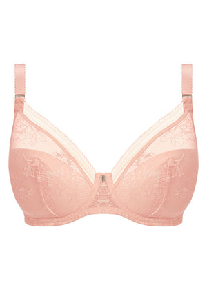 Fusion Lace Underwire Padded Plunge Bra - Blush
