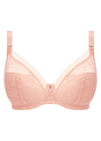 Fusion Lace Underwire Padded Plunge Bra - Blush