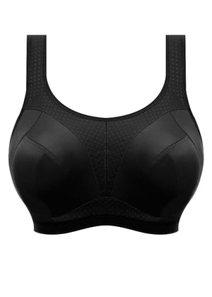 Dynamic Soft Cup Crop Top Sports Bra in Jet