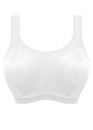 Dynamic Soft Cup Crop Top Sports Bra in White