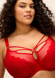Brianna Plunge Bra in Haute Red
