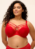 Brianna Plunge Bra in Haute Red