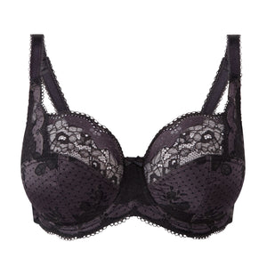 Clara Full Cup Bra in Charcoal/Black