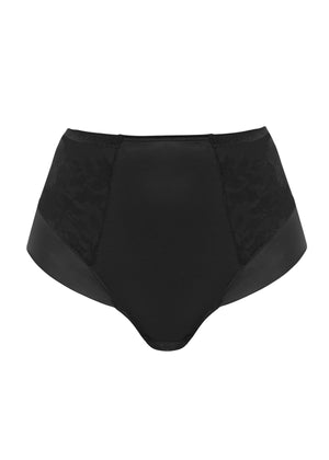 Illusion High Waist Brief in Black
