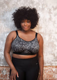 Goddess Non-Wired Sports Bra in Black Snake