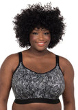 Goddess Non-Wired Sports Bra in Black Snake