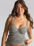Iris Balcony Tankini Top in Black Gingham