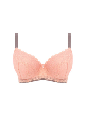 Offbeat Underwire Padded Half Cup Bra - Rosehip