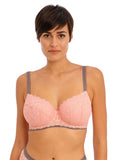 Offbeat Underwire Padded Half Cup Bra - Rosehip