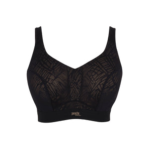 5022 Endurance Non-Padded Underwire Sports Bra in Black/Latte