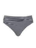 Midi Gather Bikini Bottoms in Black Gingham