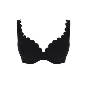 Spirit Lauren Plunge Bikini Top in Black