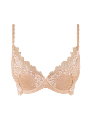 Lace Perfection Plunge Bra in Cafe Creme