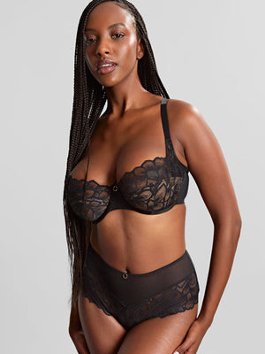 Allure Demi Balcony Bra in Black/Latte