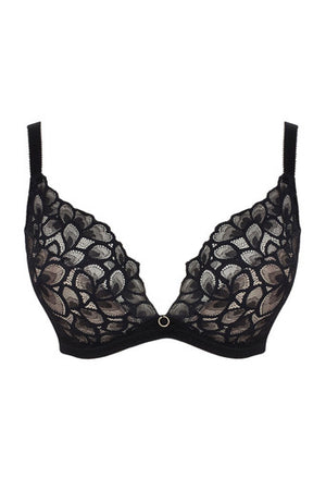 Allure Demi Plunge Bra in Black/Latte