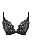 Allure Demi Plunge Bra in Black/Latte