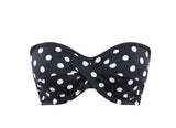 Anya Riva Spot Bandeau Bikini Top in Navy/Vanilla