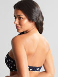 Anya Riva Spot Bandeau Bikini Top in Navy/Vanilla