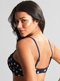 Anya Riva Spot Bandeau Bikini Top in Navy/Vanilla