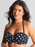 Anya Riva Spot Bandeau Bikini Top in Navy/Vanilla