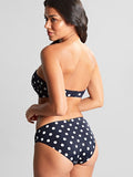 Anya Riva Spot Bandeau Bikini Top in Navy/Vanilla